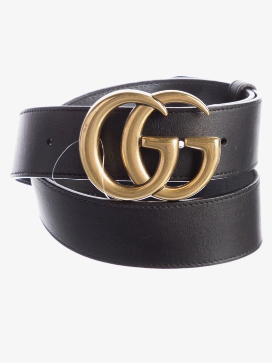 Gucci Accessories - Gucci Double G Black Leather Belt with Gold Buckle medium 2 inch